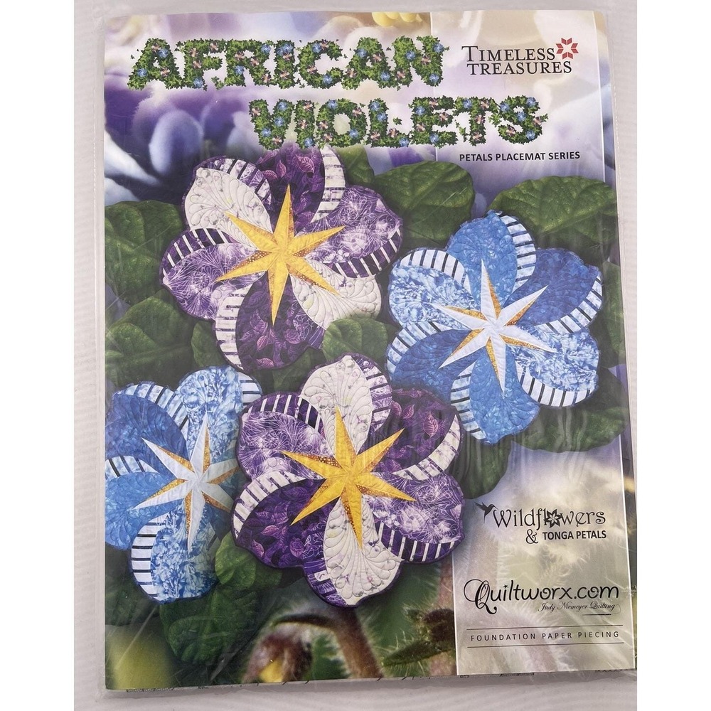 Timeless Treasures "African Violets" Petals Placemats Series‎ By Quiltworx 2016